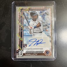 2025 Topps Holiday Mega Silver Glitter Justyn-Henry Mallory RC Auto /25 Tigers