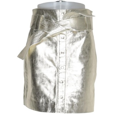Ba&sh, Rock, Größe: M, Gold, Baumwolle/Leder/Polyester, Einfarbig, Damen #JqH