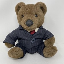 Vintage Russ Berrie Tycoon Business Bear Plush Stuffed Animal In Suit Tie Korea