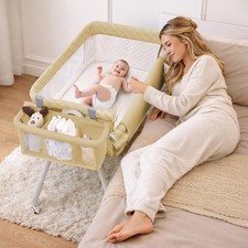 Baby Bassinet Bedside Crib for Newborn, 4-in-1 Baby Bassinet Bedside Sleeper wit