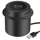 3 In 1 USB 10W Phone Desktop Wireless Charger Furniture Table Embedded Charger