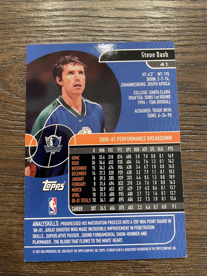 2001-02 Stadium Club #41 Steve Nash - Image 2 of 2