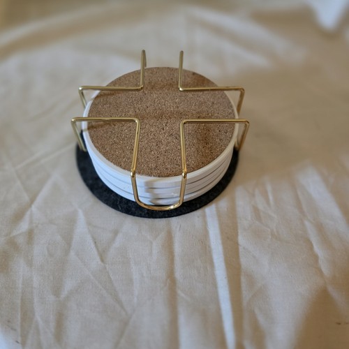 Juego de 4 posavasos azul mármol como posavasos con soporte - Imagen 3 de 6