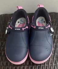 Crocs Unisex Kids Navy Pink Slip-On Casual Comfort Shoes Flat Low Top