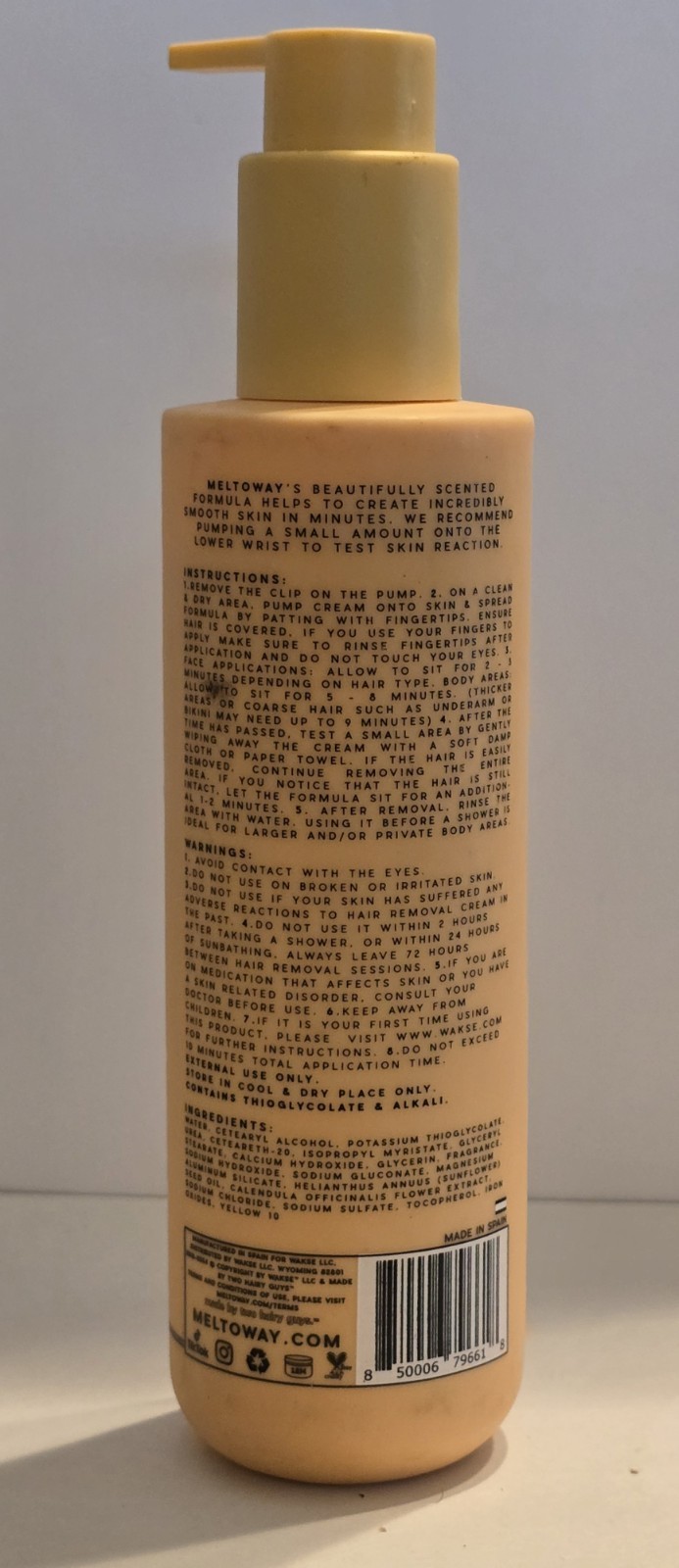 Meltoway Hair Dissolving Cream Mango Magic Face & Body Wakse Hair Remover 6.7 OZ