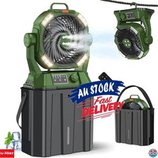 Portable Camping Misting Fan with Light Remote Hook 6L Bucket 20000Mah Battery