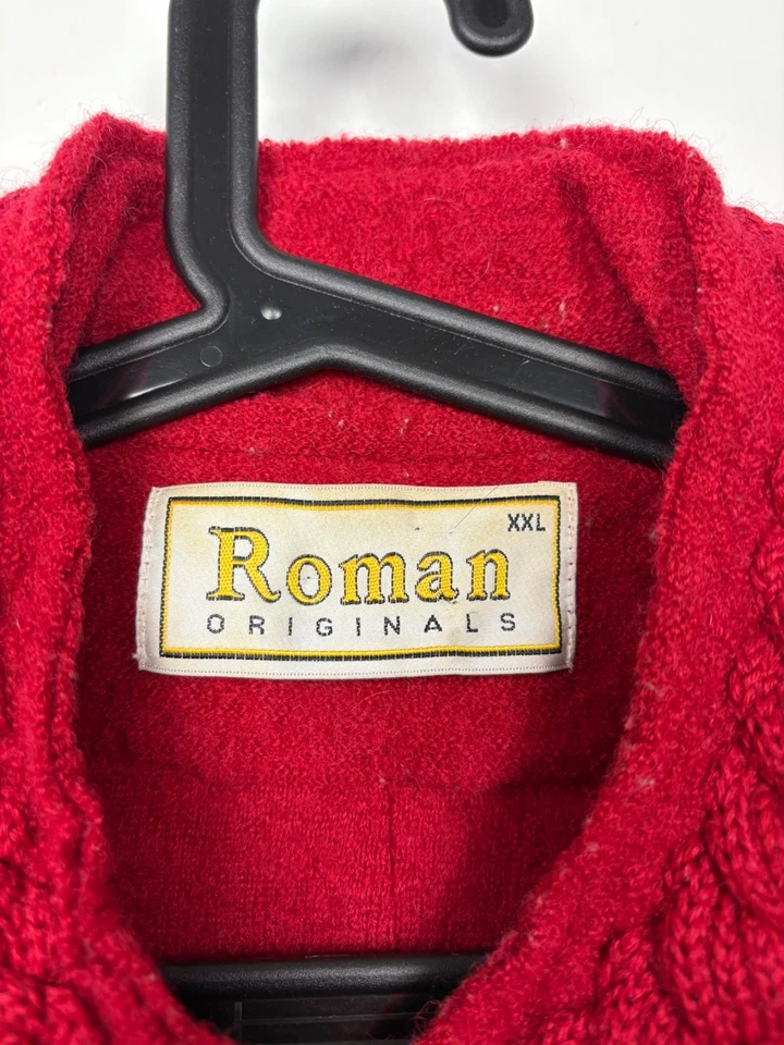 Ladies Pure Boiled Wool Red Festive Cardigan / Jacket Plus Size Christmas - Image 2 of 4