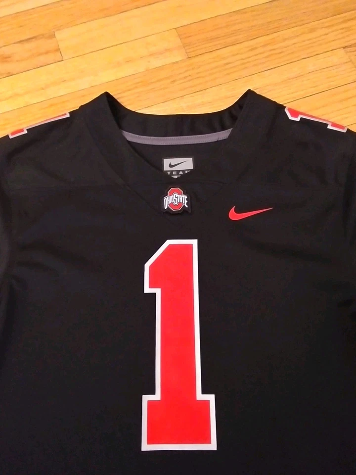 Ohio State Buckeyes NCAA Nike Team Youth Alt Black Football Jersey Size L - Image 3 of 4