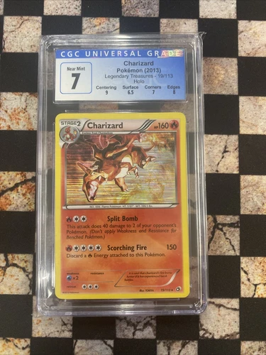 Pokemon CGC 7 MINT Legendary Treasures Charizard Holo 19/113