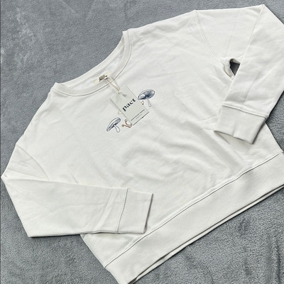 NEW PACT S 100% Organic Cotton Baby Bellas Mushroom White Slouchy Sweatshirt