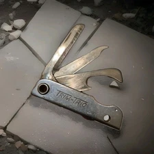 Vintage Basset Trim Trio Pocket Knife Nail File Bottle Opener Multi Tool USA