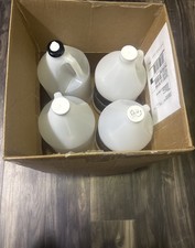 Preowned case of 4 1 Gallon Jugs With CAPS 128oz HDPE Plastic Bottles
