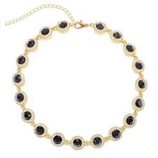 Black Crystal Choker Necklace Rhinestone Chokers Jewelry for Women