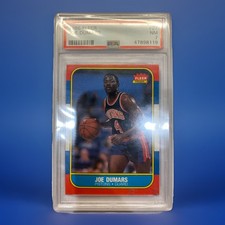 1986 Fleer #27 Joe Dumars Rookie Card Graded Psa 7 NM Detroit Pistons HOF