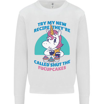 Shut the Fuckupcakes lustiges offensives Einhorn Kinder Sweatshirt Pullover