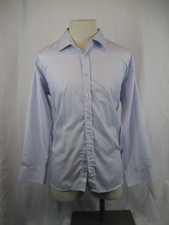 Mens Alberto Cardinali Cotton LS Blue Stripe Casual Shirt sz 17/17.5-34/35