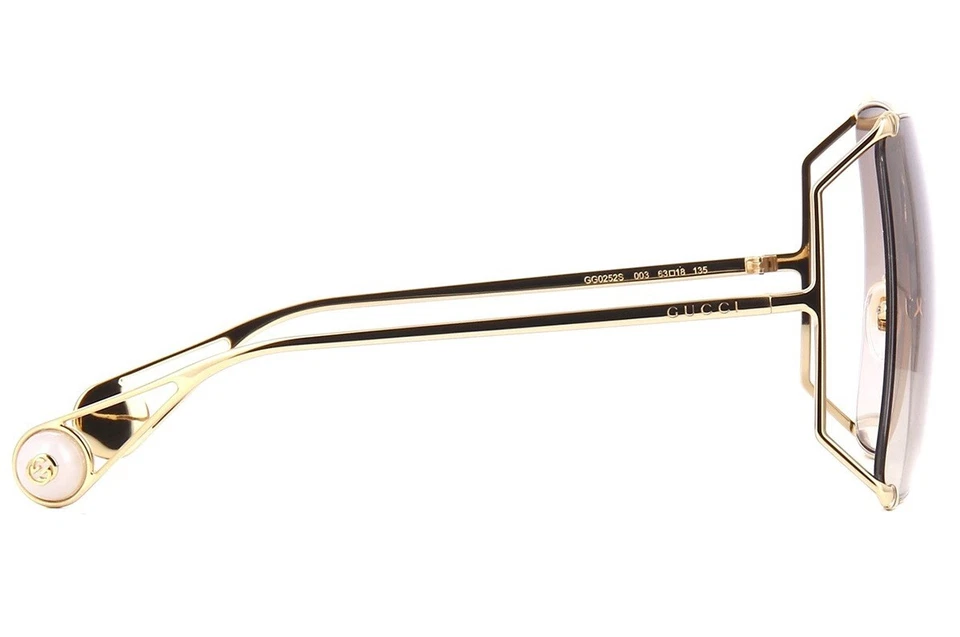 Gafas de sol Gucci GG0252S 003 para mujer doradas marrones lentes mariposa Foto 3 de 4