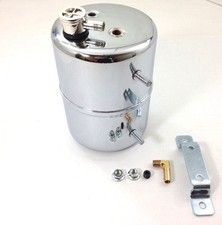 Chrome Vacuum Canister Reservoir Brake Booster Can With Check Valve Hardware
