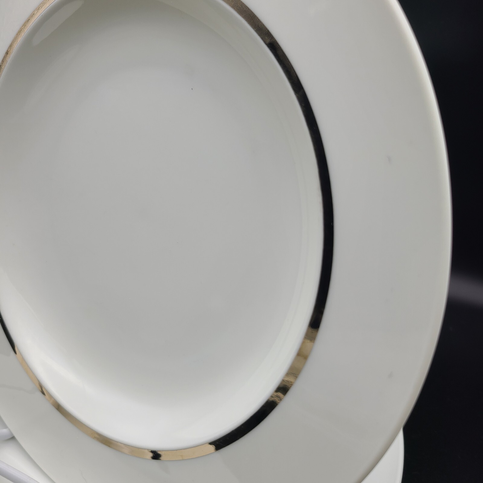 Rosenthal Set (5)  Deep Plates Pasta Bowls Porcelain White Silver Trim 9" New