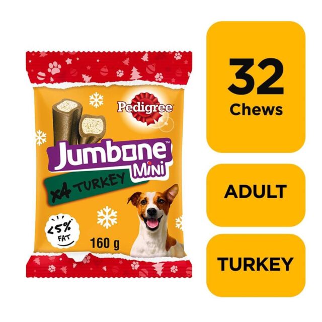 32 x Pedigree Jumbone Small Adult Dog Treats with Turkey Flavour BB-Jan23