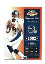 2002 Playoff Contenders Championship Ticket #38 Brian Griese card, #/250