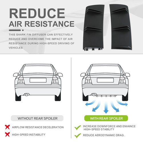 For Subaru Legacy WRX Car Rear Bumper Lip Lower Diffuser Shark Fin Spoiler Black - Foto 3 di 14