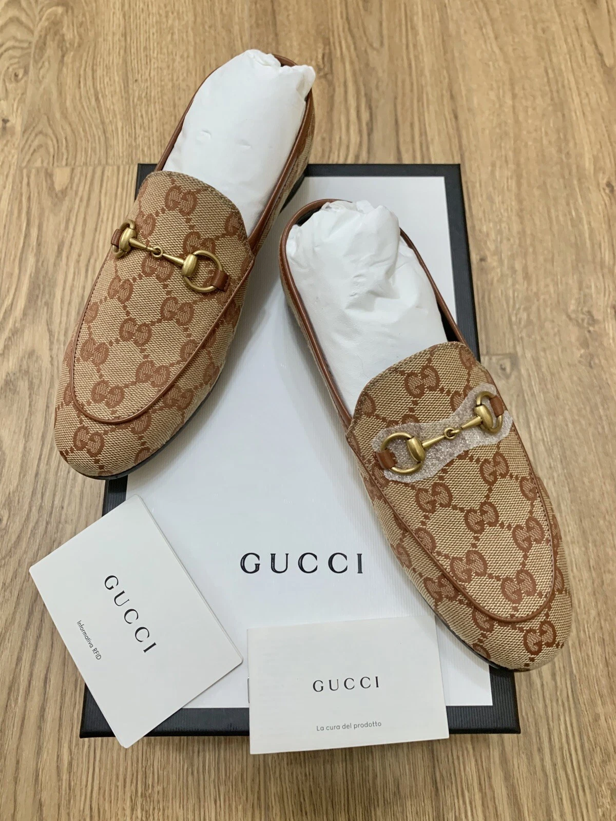 Mocassini Gucci Jordan GG Canvas Loafer Shoes Malaga n 35.5 Nos Box