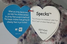 TY Beanie Boos - SPECKS the ELEPHANT (Special PROMO WE.ORG Hang Tag) 6" MWMTs