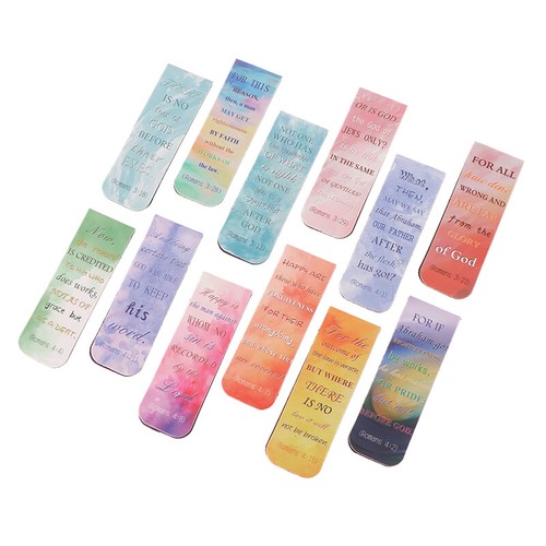 12pcs Aesthetic Motivational Bible Quotes Paper Bookmarks DIY Students Readers - Afbeelding 5 van 19