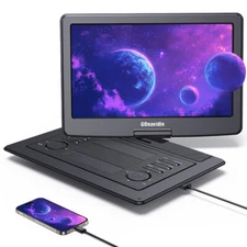 19" Full HD Portable DVD Player 16" Swivel Screen w/ Battery USB AV In/OUT HDMI