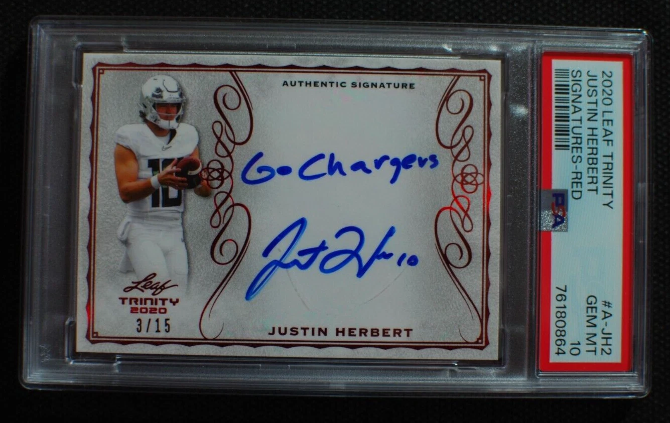 Justin Herbert Leaf Trinity Signatures #AJH2 Red