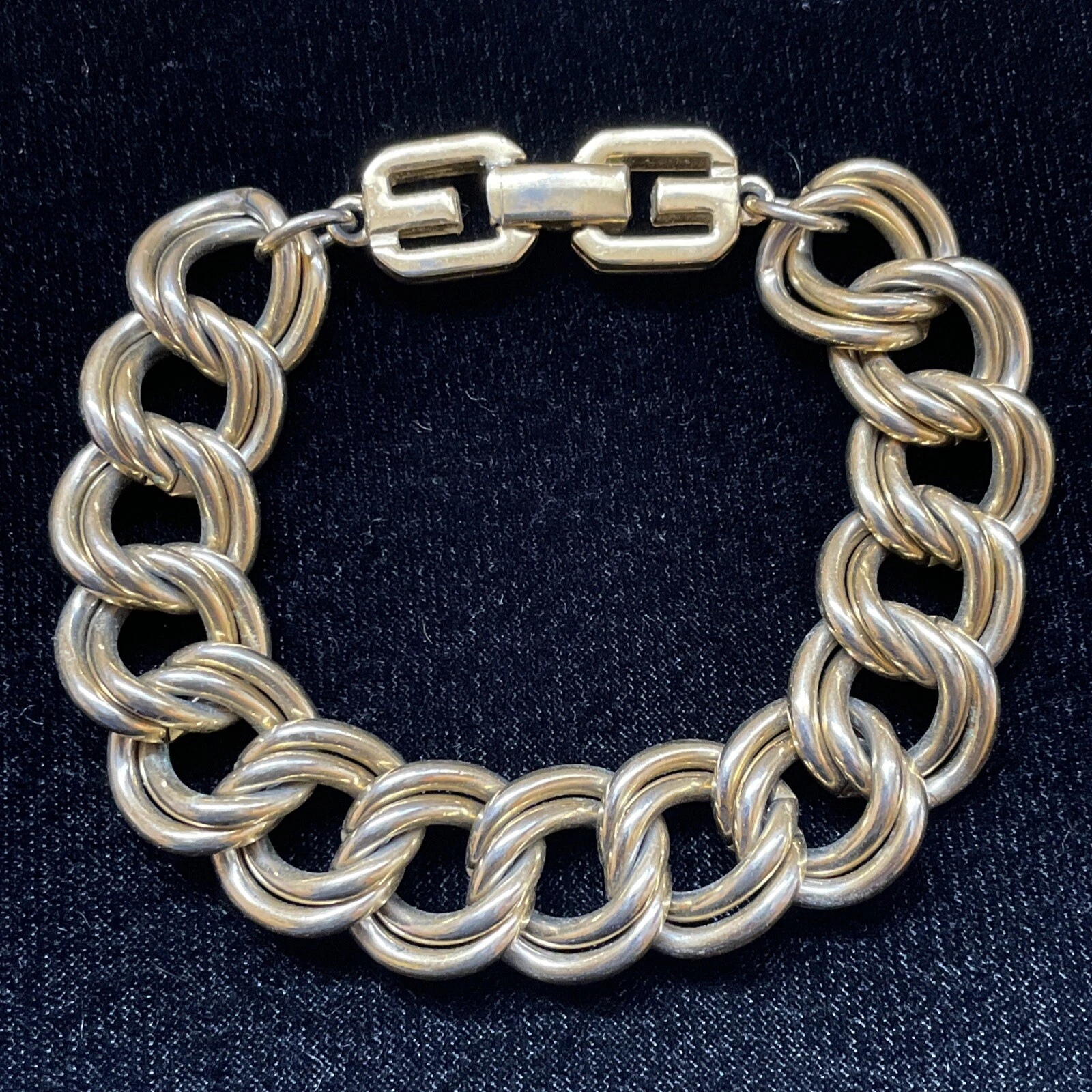 Raro Bracciale Maglia Pesante Uomo Vintage Uomo Grande Polso Givenchy Fibbia Logo Classico F5