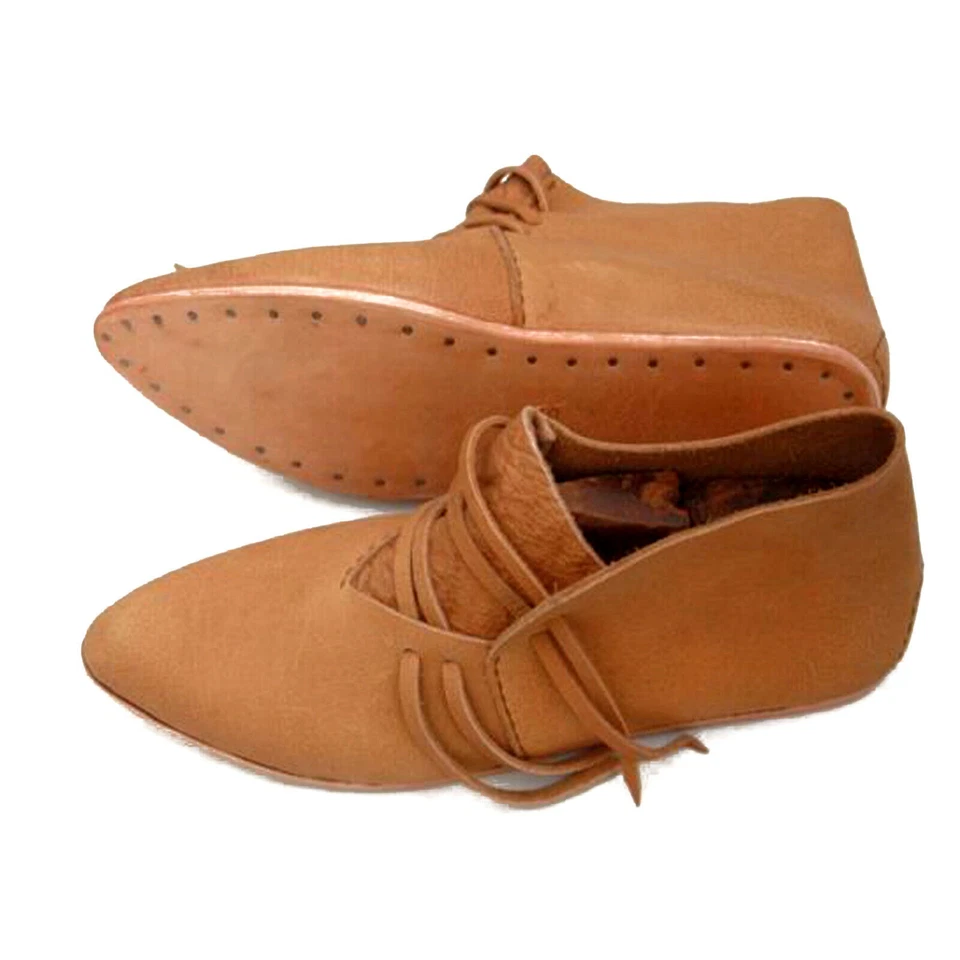 Zapatos Renacentistas Medievales Zapatos de Disfraz de Teatro SCA Recreación Zapatos Vikingos Foto 2 de 4