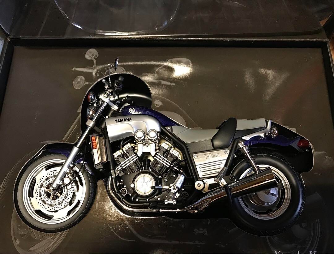 オートバイ・バイク MINICHAMPS Yamaha Vmax Minichamps Yamaha Vmax 1993 Blue Diecast Model Bike Toy 1:12