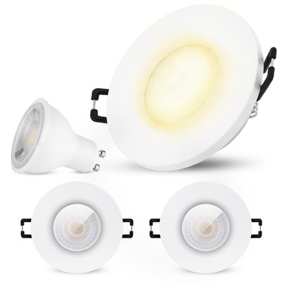 3er Set IP65 Einbaustrahler BEDA GU10 LED  Lampe 38° wechselbar 6W warmweiß 230V