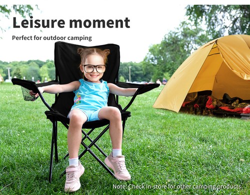 Levede 2Pcs Camping Chairs Folding Arm Foldable Portable Outdoor Fishing Picnic - Picture 3 of 10