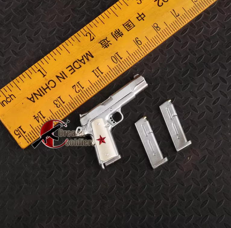 DAM GK010 1/6 Silver M1911 Pistol Model for 12''Gangster DAM GK010 1/6 Silver M1911 Pistol Model for 12''Gangster