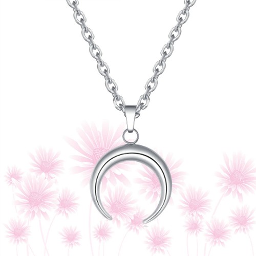 Moon Pendant Half-Moon Pendant Necklace Moon Choker Necklace - Picture 12 of 12