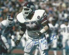 HARRY CARSON NEW YORK GIANTS LINEBACKER SIGNED AUTHENTIC 8x10 PHOTO B w/COA NFL
