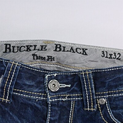 Buckle Black 31 x 29 Three Fit Bootcut Dark Bold Stitch