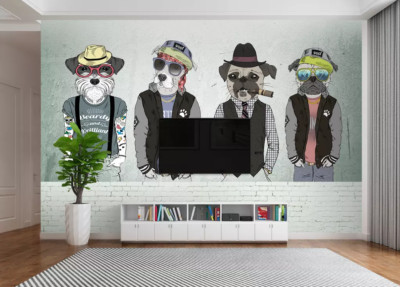 3D Fashion Dog 9045 Wallpaper Mural Wall Print Wall Wallpaper Murals US Coco