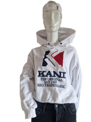Karl Kani Damen Hoodie Gr.M Kapuzenpullover weiß Pullover