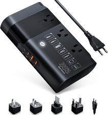 220v to 110v Volt International Power Adapter Plug Combo Step Down Transfor