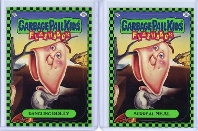 Garbage Pail Kids Flashback 1 DANGLING DOLLY & SURREAL NEAL Green Parallels