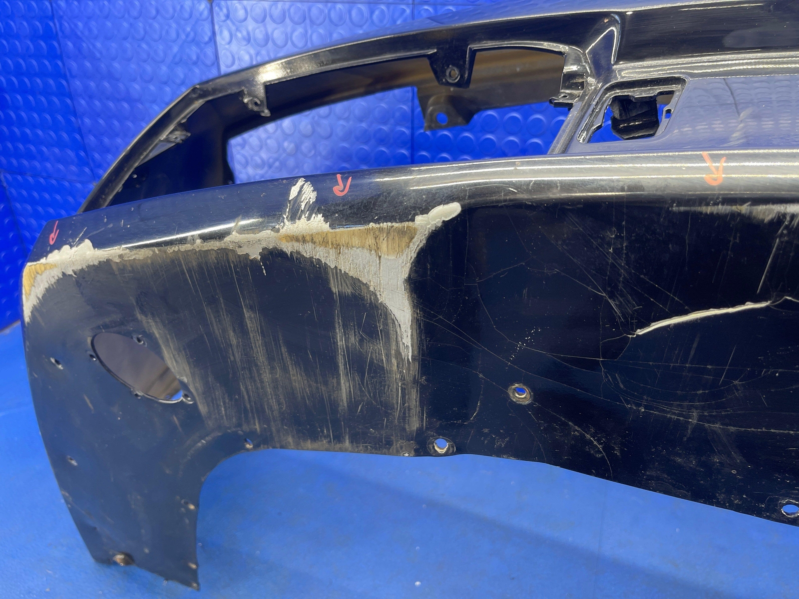 LAMBORGHINI GALLARDO OEM SPYDER FRONT BUMPER COVER NERO NOCTIS (LY9B) *CRACKED*