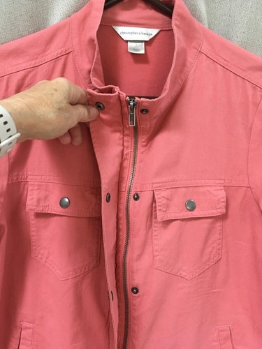 CHRISTOPHER AND BANKS ZIP JACKET DUSTY CORAL SMALL - Picture 3 of 8