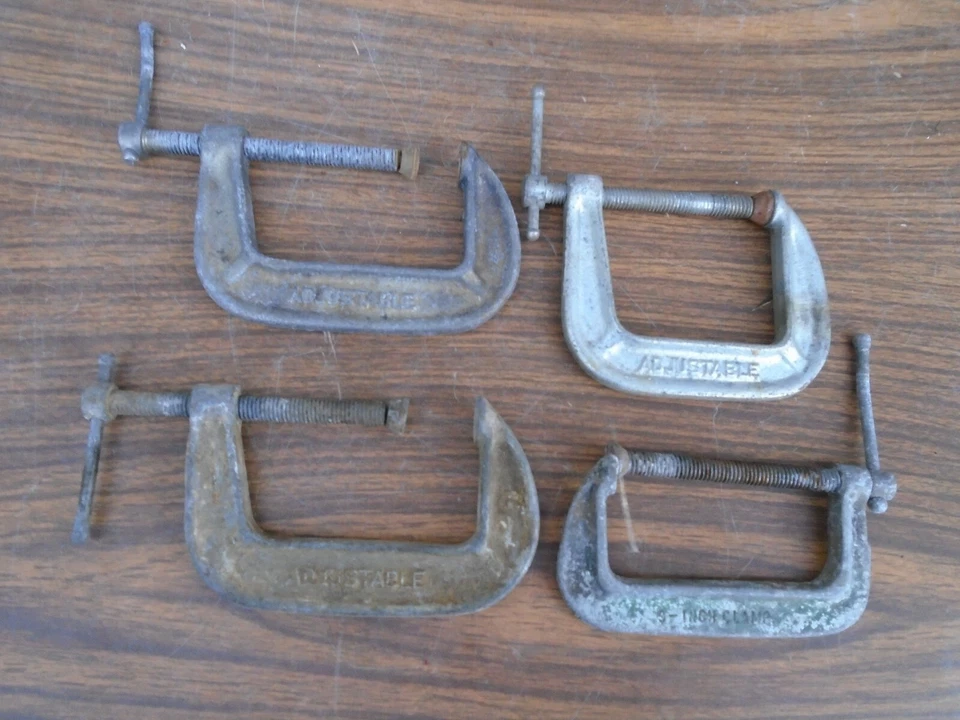 4 Piece Vintage C Clamp Adjustable No 1430 3" X 2 No 1425 2 1/2" Plus USA Made - Image 4 of 4