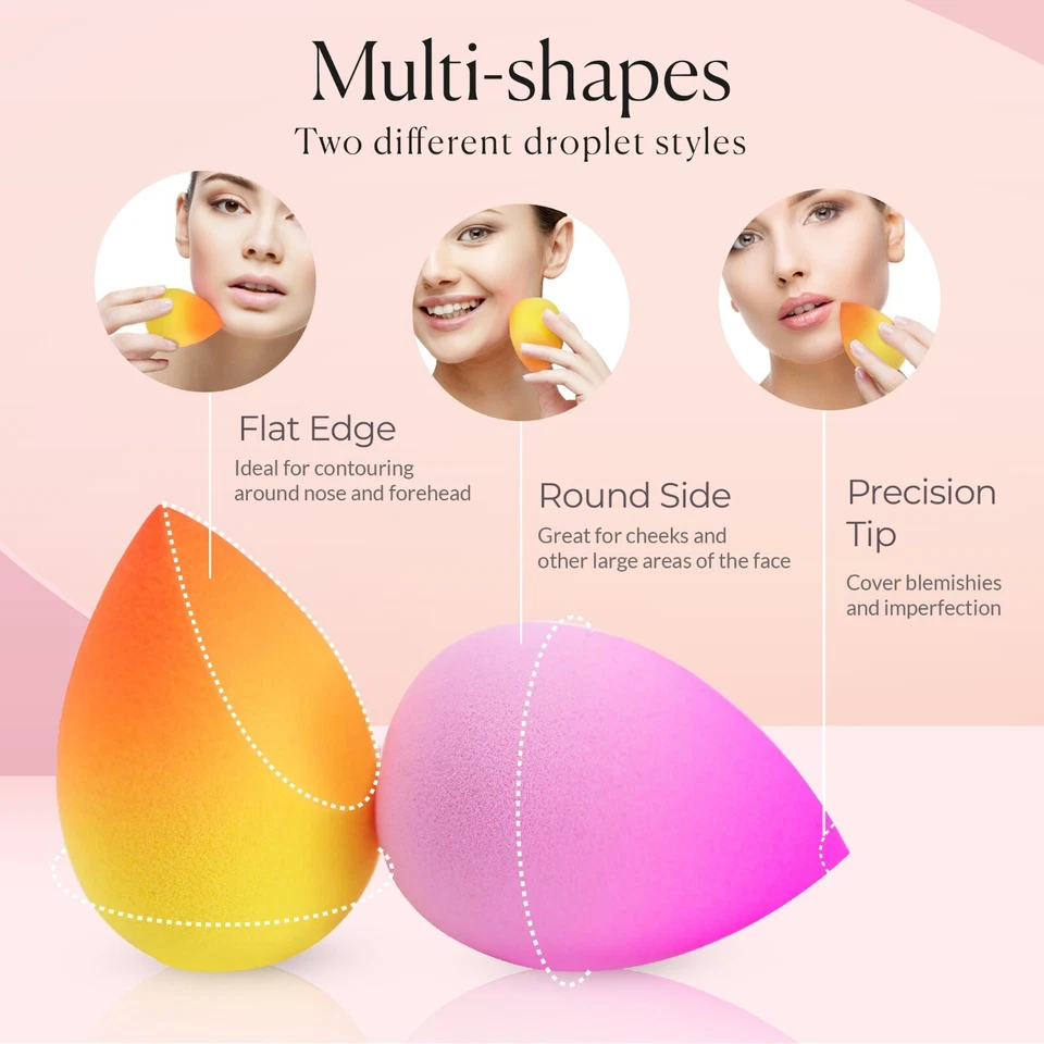 Juego de esponja licuadora suave colección belleza maquillaje 6 piezas, múltiples formas, degradado Foto 4 de 4