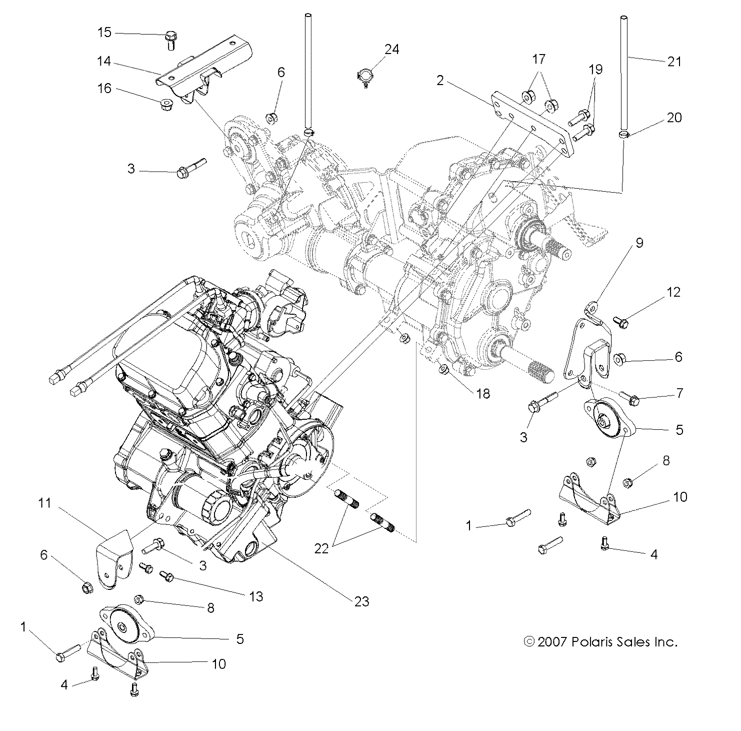 polaris 08 14 rzr 800 transmission front mount assembly 1015537 2008 Polaris Ranger Parts Diagram polaris atv 2005 oem parts diagram for