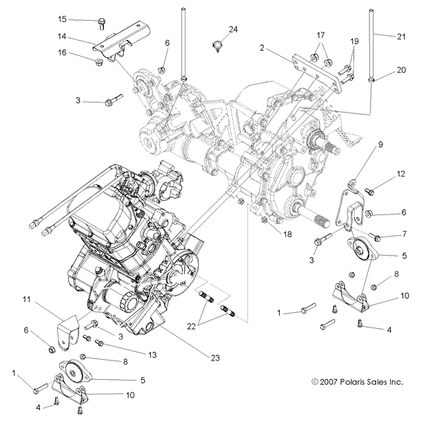 Polaris 08-14 RZR 800 Transmission Front Mount Assembly ... rzr 800 starting wiring diagram 